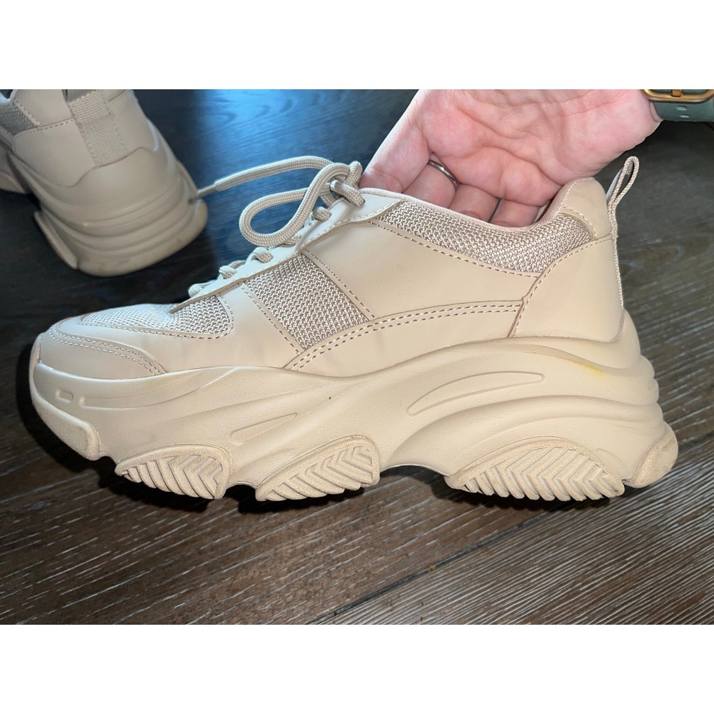 Steve Madden Women's Chunky Cream and Tan Trainers Size 7.5 - Picture 10 of 11